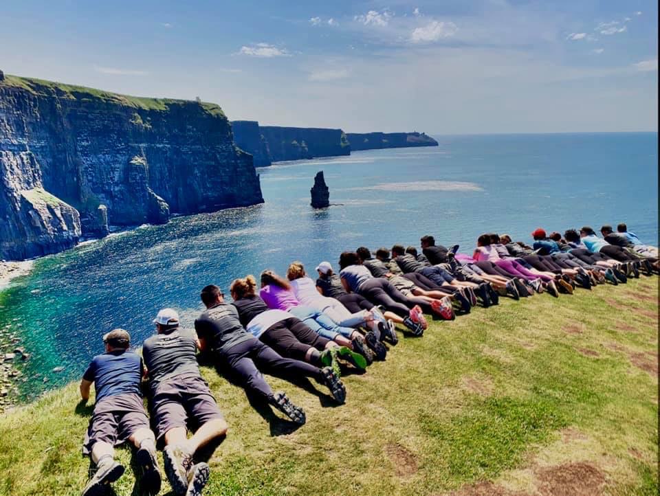Brave Community gathering at cliff